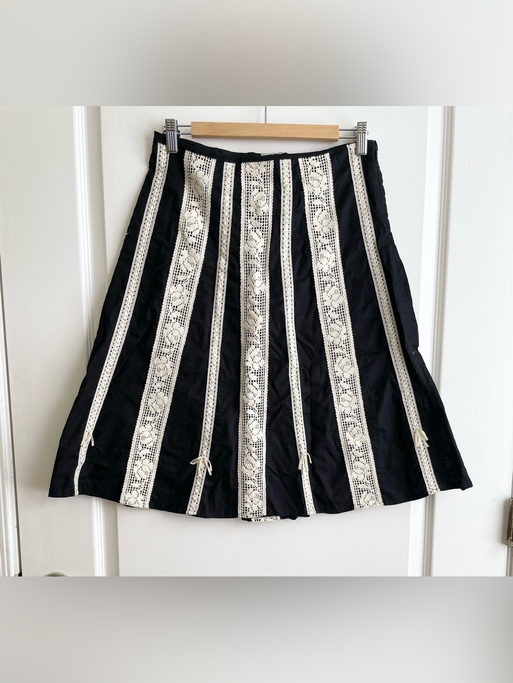 Vintage Y2k Odille Skirt Lace Bows Black Coquette 6 Victorian Marie Antoinette